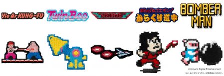 グラディウスやゴエモンなど、コナミの名作ゲームデザインの刺繍 グラディウスやゴエモンなど、コナミの名作ゲームデザインの刺繍